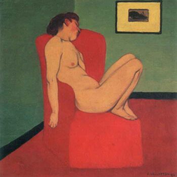 Nude in a Red Armchair by Felix Vallotton
