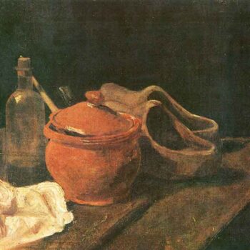 Still Life with Clay, Wood and Bottle by Van Gogh