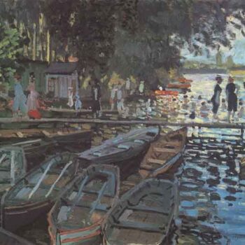 Bathers at La GrenoulliĚŁĺ¬Re by Monet