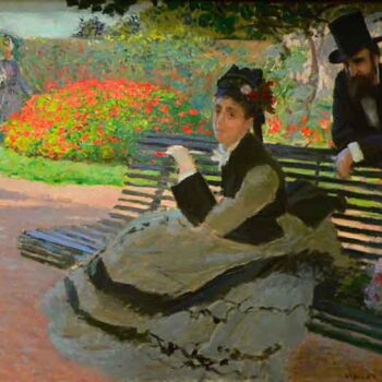 Camille Monet on a Garden Bench