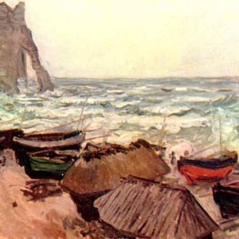 Durchbrochener Rock at Etretat by Monet