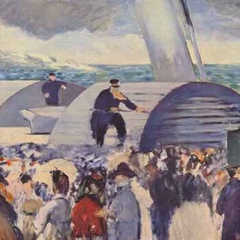 Embarkation After Folkestone by Manet