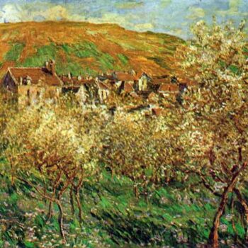 Flowering Apple Trees by Monet