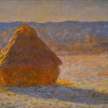 Haystacks at Sunset by Monet
