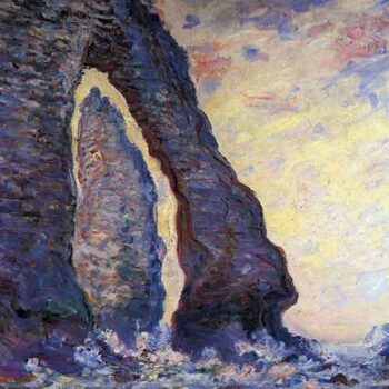 La Porte D'Aval and The Needle at ĚÄ‰ŰˇTretat by Monet
