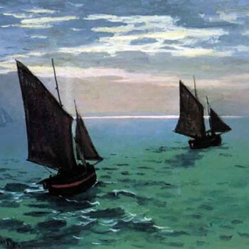 Le Havre - Exit The Fishing Boats from The Port by Monet