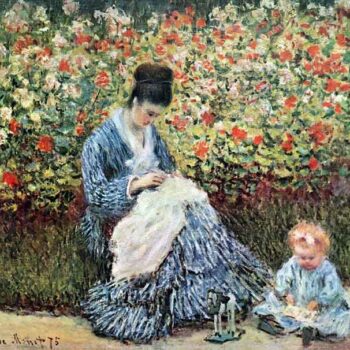 Madame Monet and Child by Monet