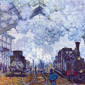 Saint Lazare Station in Paris, Arrival of a Train by Monet