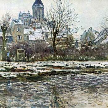 Snow in Vetheuil by Monet