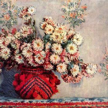 Still Life with Chrysanthemums by Monet