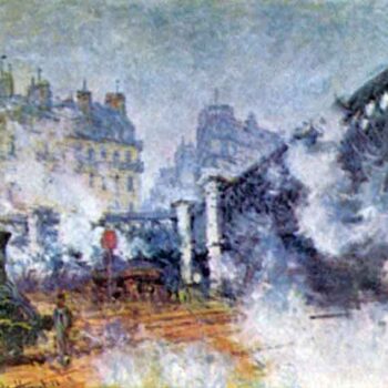 The Europe Bridge Saint Lazare Station in Paris by Monet