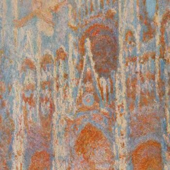 The Rouen Cathedral - The Facade at Sunset by Monet