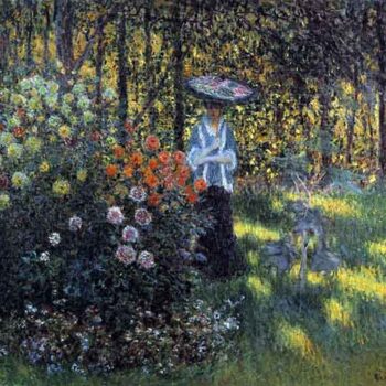 Woman with a Parasol in The Garden of Argenteuil by Monet