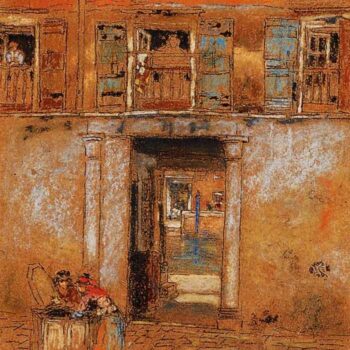 Courtyard on Canal, Grey and Red by Whistler