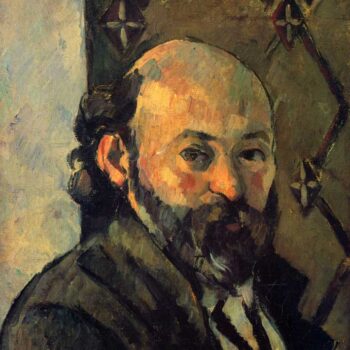 Self-Portrait in Front of Wallpaper by Cezanne