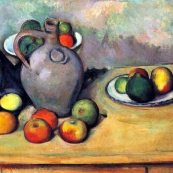 Still Life, Pitcher and Fruit on a Table by Cezanne