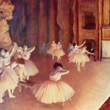 Dress Rehearsal of The Ballet on The Stage by Degas
