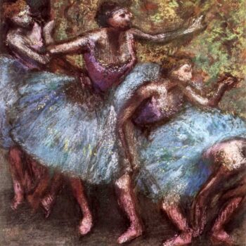 Four Dancers Behind The Scenes #1 by Degas