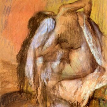 Seated Female Nude Drying Neck and Back by Degas