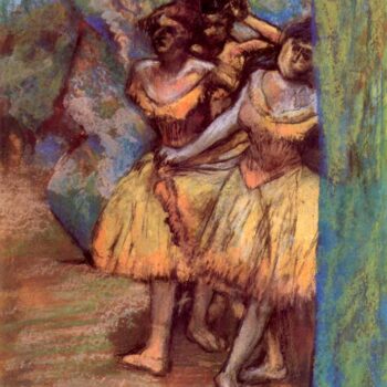 Three Dancers Behind The Scenes by Degas
