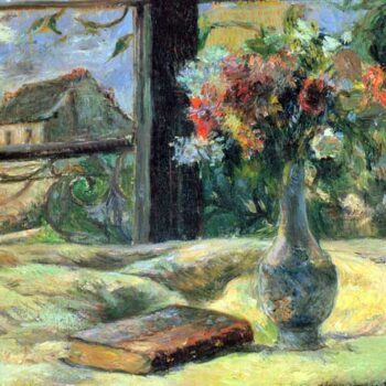 Flower Vase in Window by Gauguin