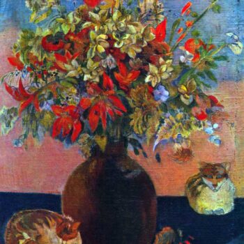 Flowers and Cats by Gauguin