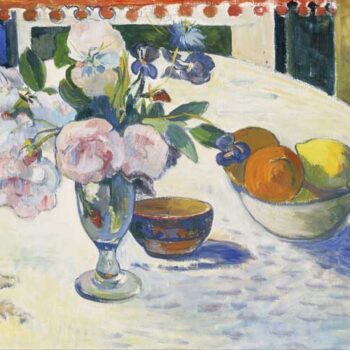 Gauguin - Flowers and a Bowl of Fruit on a Table