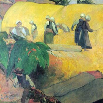 Harvest in Brittany by Gauguin