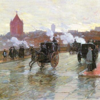 Clearing Sunset (Berkeley Street and Columbus Avenue) by Hassam