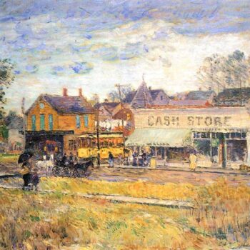 End of The Tram, Oak Park, Illinois by Hassam