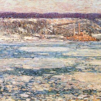 Ice on The Hudson River by Hassam