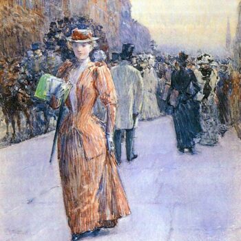 New York Street Scene by Hassam