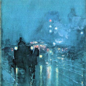 Nocturne, Railway Crossing, Chicago by Hassam