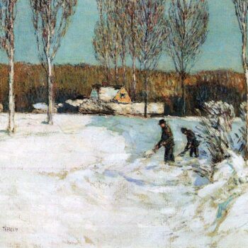 Snow Shovels, New England by Hassam