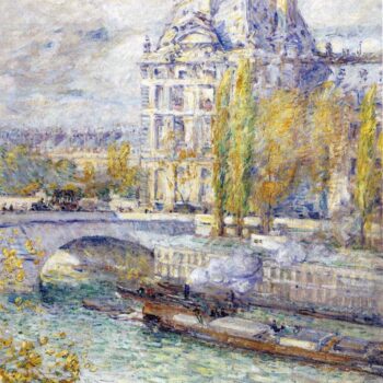 The Louvre on Pont Royal by Hassam