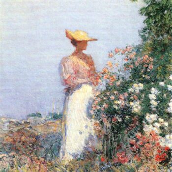 Woman in Garden by Hassam