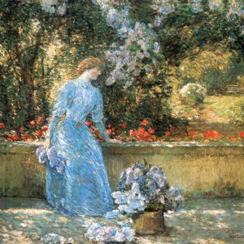 Woman in Park by Hassam