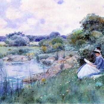 Woman Reading by Hassam