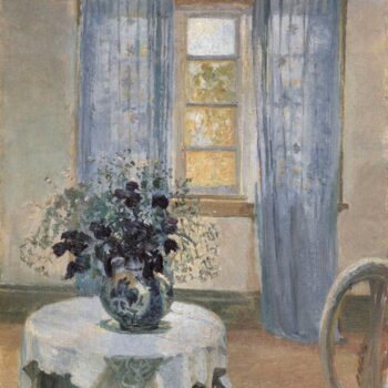 Blue Clematis in The Studio of The Artist by Anna Ancher