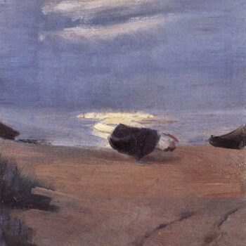Boats in The Moonlight on South Beach by Anna Ancher