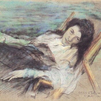 Charlotte Berend on a Stool by Lovis Corinth