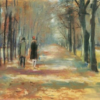 Couple Walking in The Woods by Lesser Ury