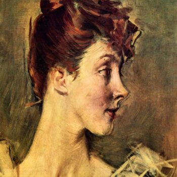 Portrait of Countess De Leusse, Detail by Giovanni Boldini