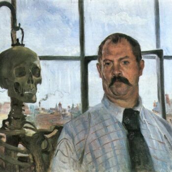 Self Portrait with Skeleton by Lovis Corinth