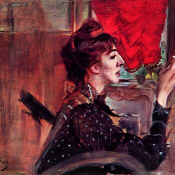 The Red Curtain by Giovanni Boldini