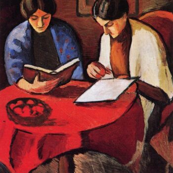 Two Women at The Table by August Macke