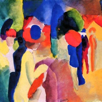 With Yellow Jacket by August Macke