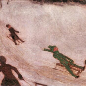 Children Sledding by Franz Von Stuck