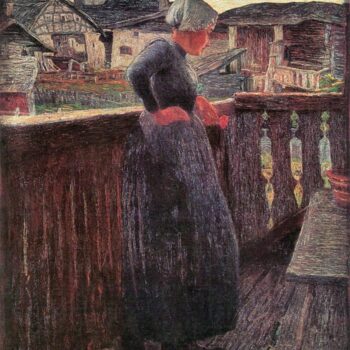 On The Balcony by Giovanni Segantini