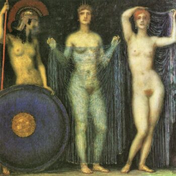 The Three Goddesses Athena, Hera and Aphrodite by Franz Von Stuck